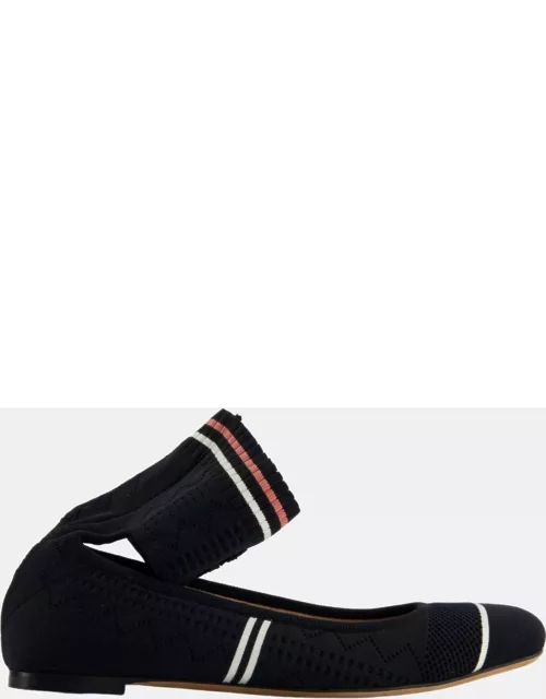 Fendi Black and Pink Ballet Flats with Sock