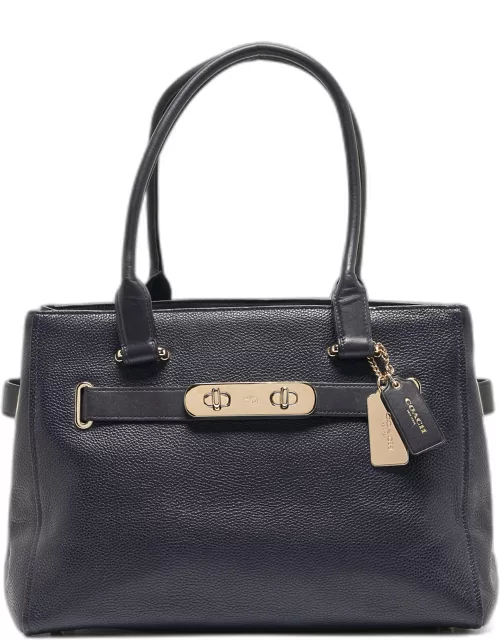 Coach Navy Blue Leather Swagger 33 Tote