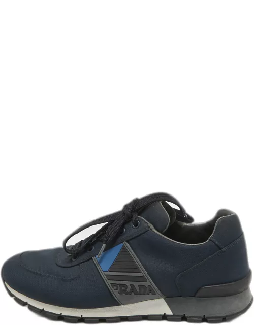 Prada Sport Navy Blue Nylon Low Top Sneaker