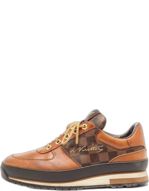 Louise Vuitton Brown Monogram Canvas and Leather Low Top Sneaker