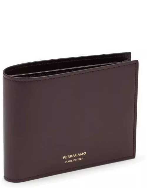 Dark Barolo bi-fold wallet with coin purse