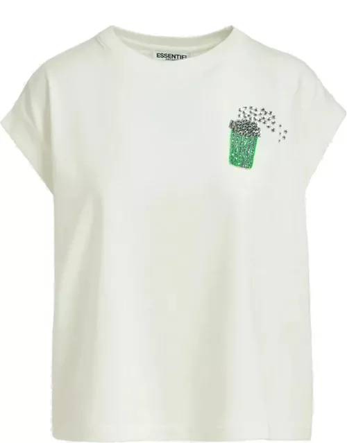 ESSENTIEL ANTWERP Faustina Embroidered T-Shirt - Combo1/Off White