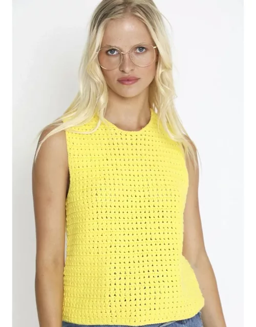 BERENICE Anaia Crochet Vest Top - Yellow