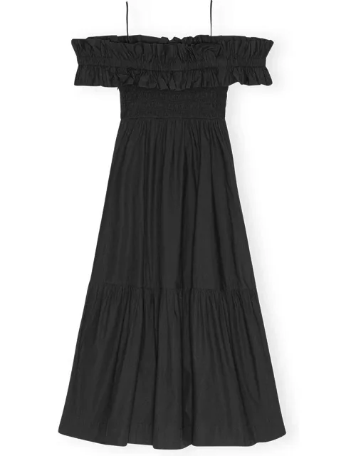 GANNI Long Smock Dress - Black