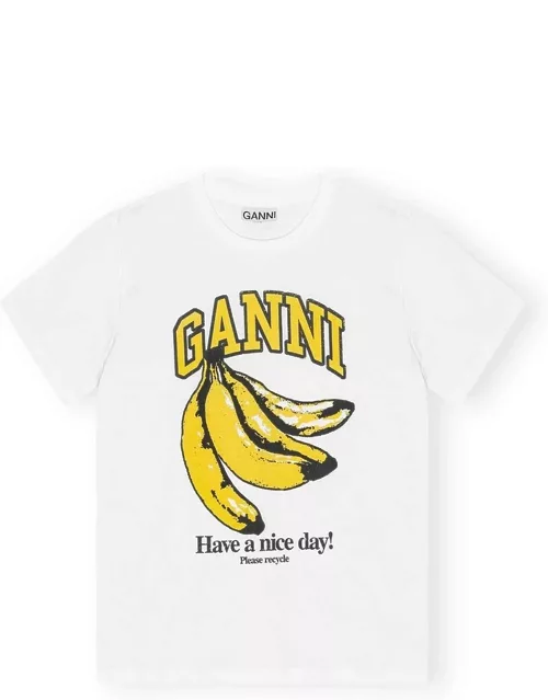 GANNI Banana Relaxed T-Shirt - Bright White