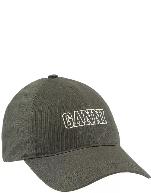 GANNI Embroidered Logo Cap Hat - Kalamata