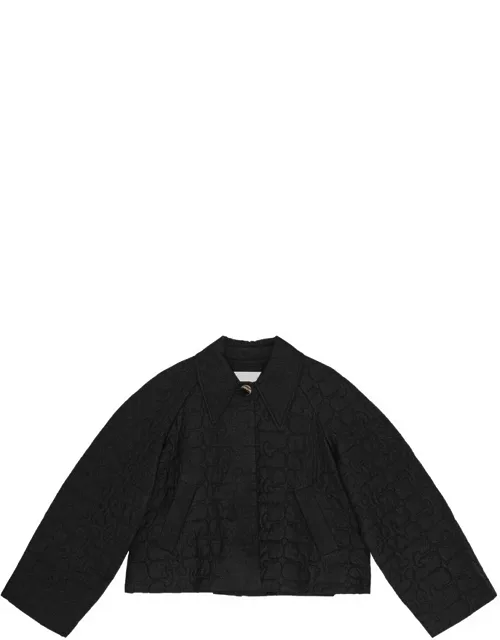 GANNI Quilted Cropped Jacket - Black