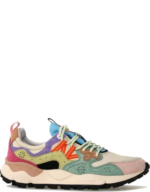 FLOWER MOUNTAIN Yamano 3 Trainers - Pink, Beige and Green