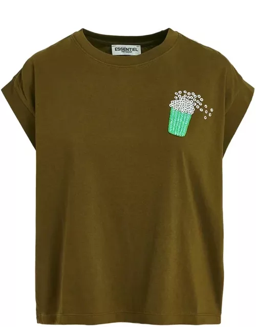 ESSENTIEL ANTWERP Faustina Embroidered T-Shirt - Combo2/Pine