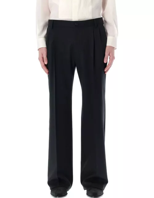 Dolce & Gabbana Stretch Virgin Wool Pants With Straight Leg