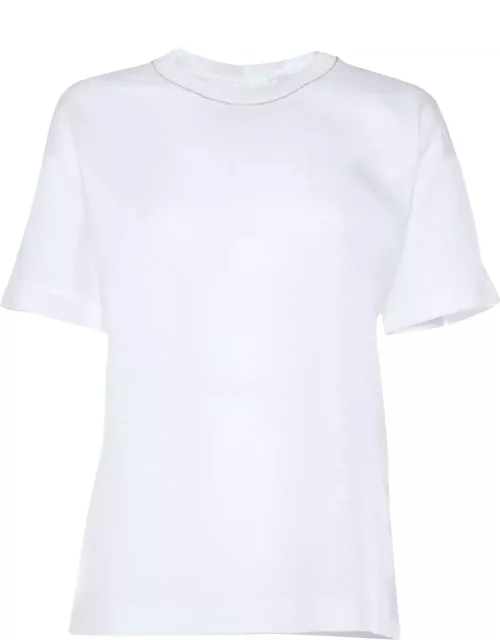 Peserico Gray T-shirt With Lurex Detai