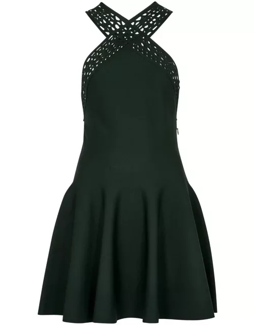 Alaïa Vienne Stretch-knit Mini Dress - Dark Green - 38 (UK10 / S)
