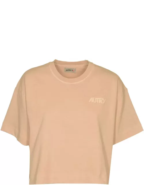Autry Logo Embossed Crop T-shirt