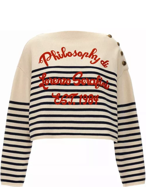 Philosophy di Lorenzo Serafini Logo Embroidery Striped Sweater