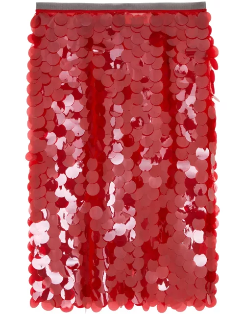 16 Arlington Delta Embellished Tulle Midi Skirt - Red - 6 (UK6 / XS)