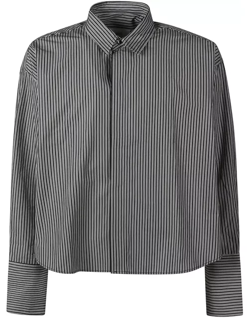 Ami Alexandre Mattiussi Long-sleeved Crop Stripe Shirt