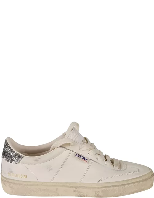 Golden Goose Soul Star Distressed Glittered Lace-up Sneaker