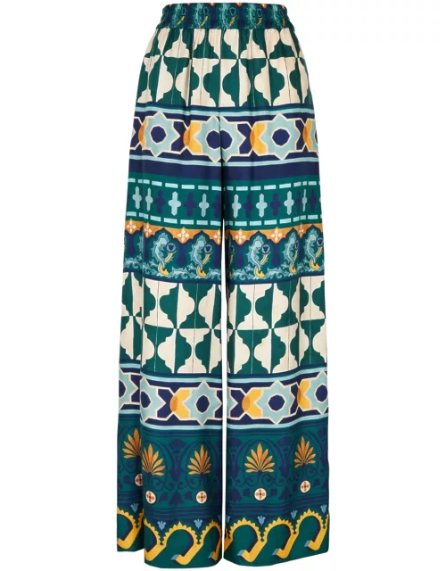 LA Double J Printed Silk-twill Trousers - Multicoloured - L (UK14 / L)