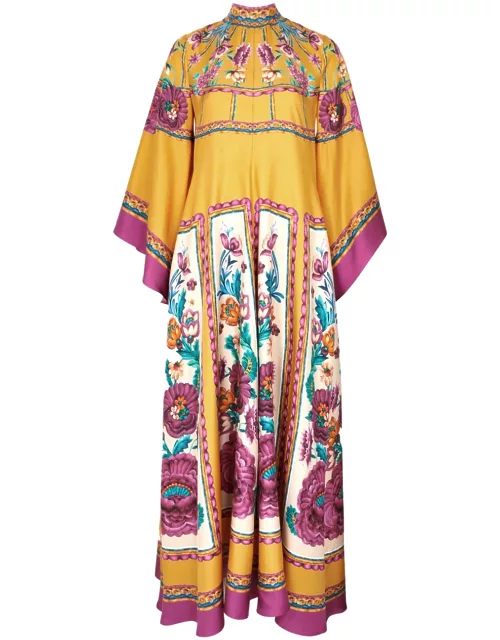 LA Double J Magnifico Printed Silk-satin Maxi Dress - Multicoloured - L (UK14 / L)