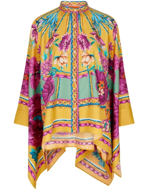 LA Double J Foulard Floral-print Satin-twill Shirt - Multicoloured - L (UK14 / L)