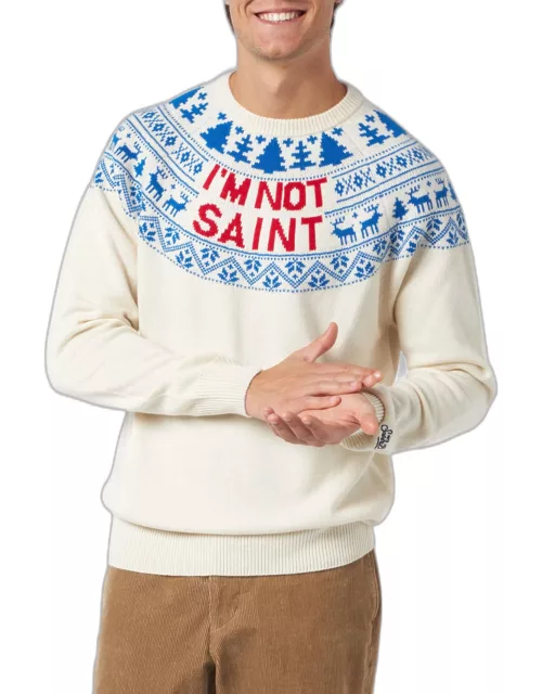 MC2 Saint Barth Man Sweater With Im Not Saint Lettering