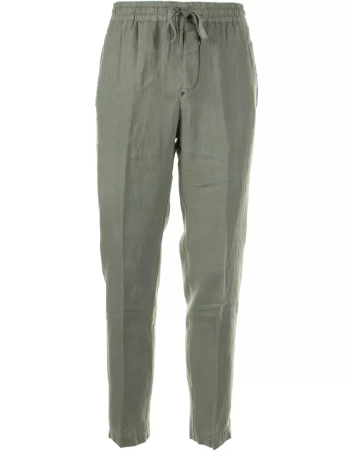 Altea Green Linen Trousers With Drawstring