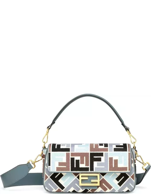 Fendi Baguette Ff Embroidered Shoulder Bag