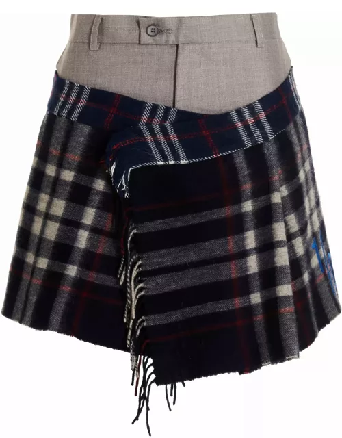 1/OFF check Scarf Reworked Skirt