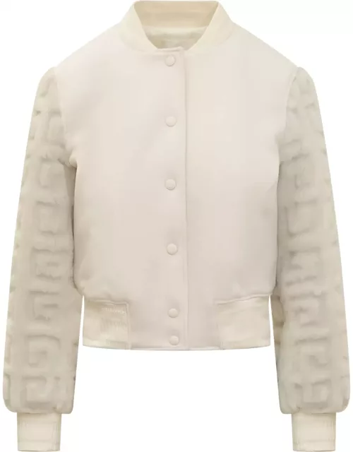 Givenchy 4g Wool And Fur Short Bomber Jacket