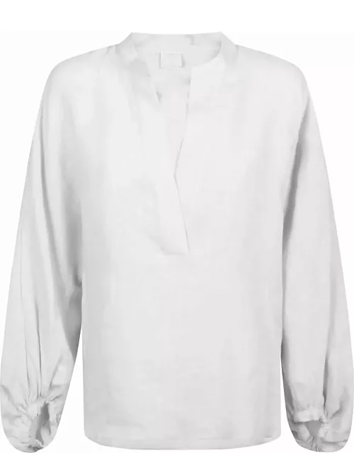 Eleventy Linen Shirt With V Opening