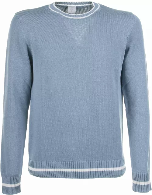Eleventy Light Blue Crew-neck Sweater