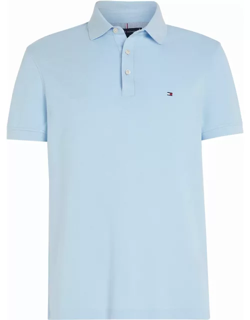 Tommy Hilfiger Light Blue Short-sleeved Polo Shirt With Logo