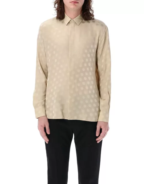 Saint Laurent Shirt In Dotted Shiny And Matte Silk