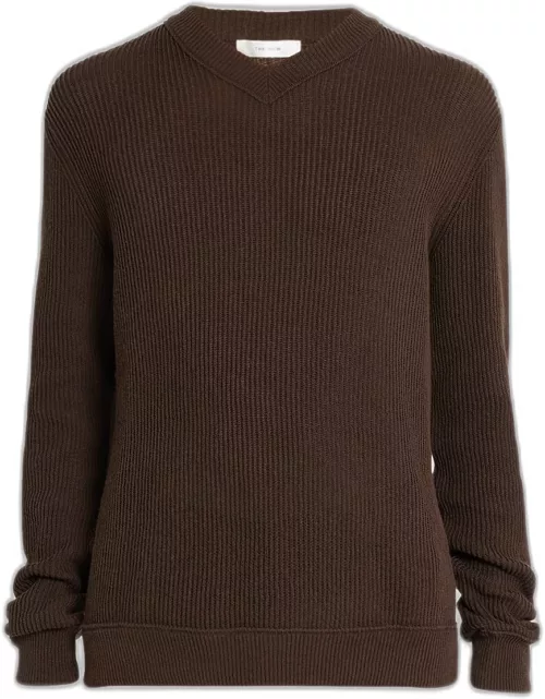 Men's Ribbed V-Neck Sweater