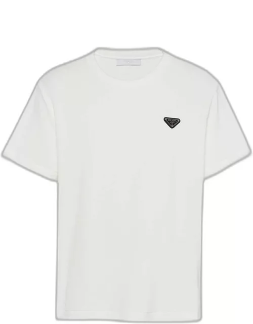 Men's Terry T-Shirt with Triangle Logo