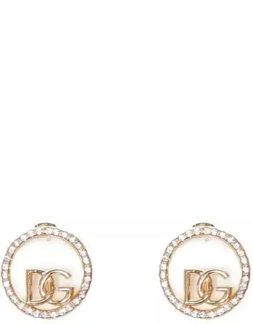 Dolce & Gabbana Dg Logo Embellished Hoop Earring