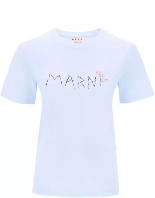 MARNI Hand-embroidered logo T-shirt