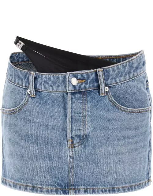 ALEXANDER WANG asymmetric waist mini skirt with logo insert