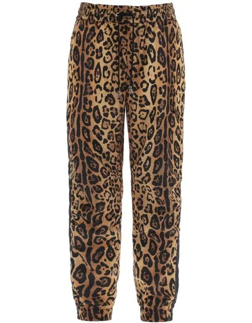 DOLCE & GABBANA leopard print nylon jogger pants for
