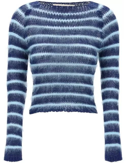 MARNI Striped cotton and mohair pullover