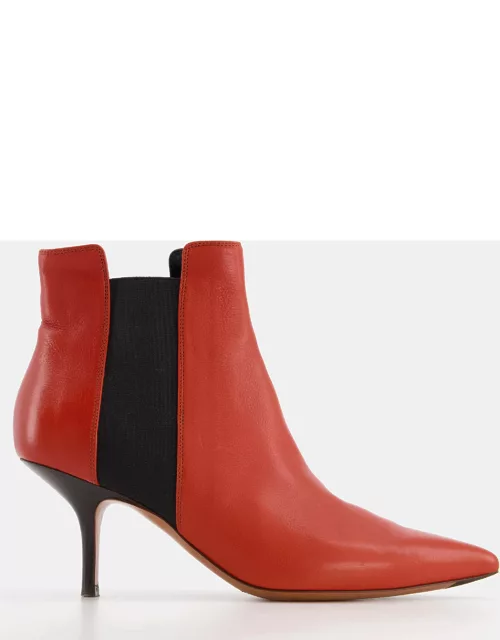 Celine Red Pointed Ankle Boots with Kitten Heel EU 36