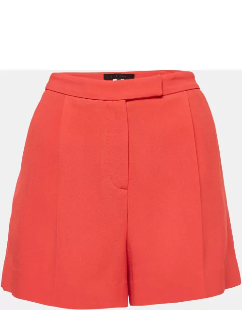 Elie Saab Orange Crepe Lace Trim Shorts
