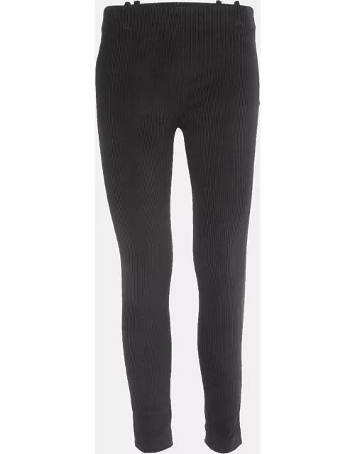 Balenciaga Black Textured Corduroy Slim Fit Trousers