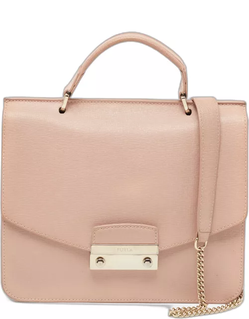 Furla Light Pink Leather Julia Top Handle Bag