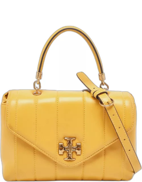 Tory Burch Yellow Quilted Leather Kira Top Handle Bag