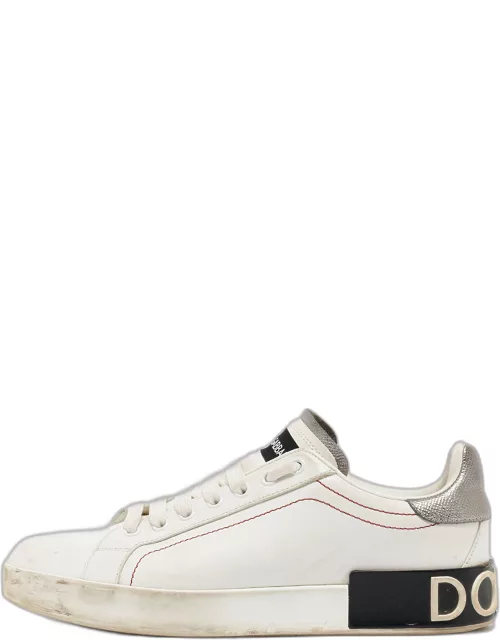 Dolce & Gabbana White Leather Portofino Sneaker