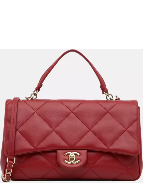 Chanel Red Small Easy Carry Flap Bag