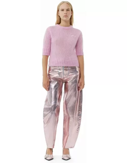 GANNI Lilac Foil Stary Jeans in Lilac Sachet