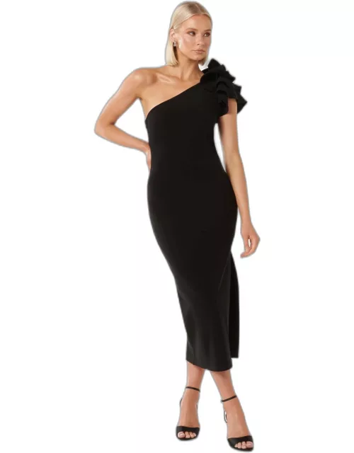 Forever New Women's Celeste One-Shoulder Ruffle Bodycon Dress in Black