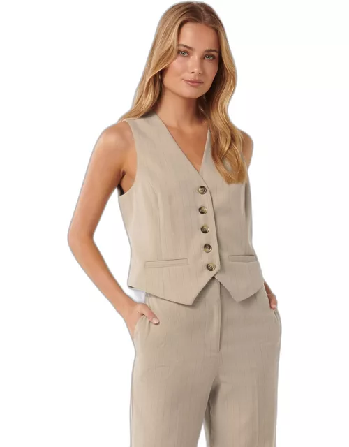 Forever New Women's Taylor Waistcoat Top in Pinstripe Suit
